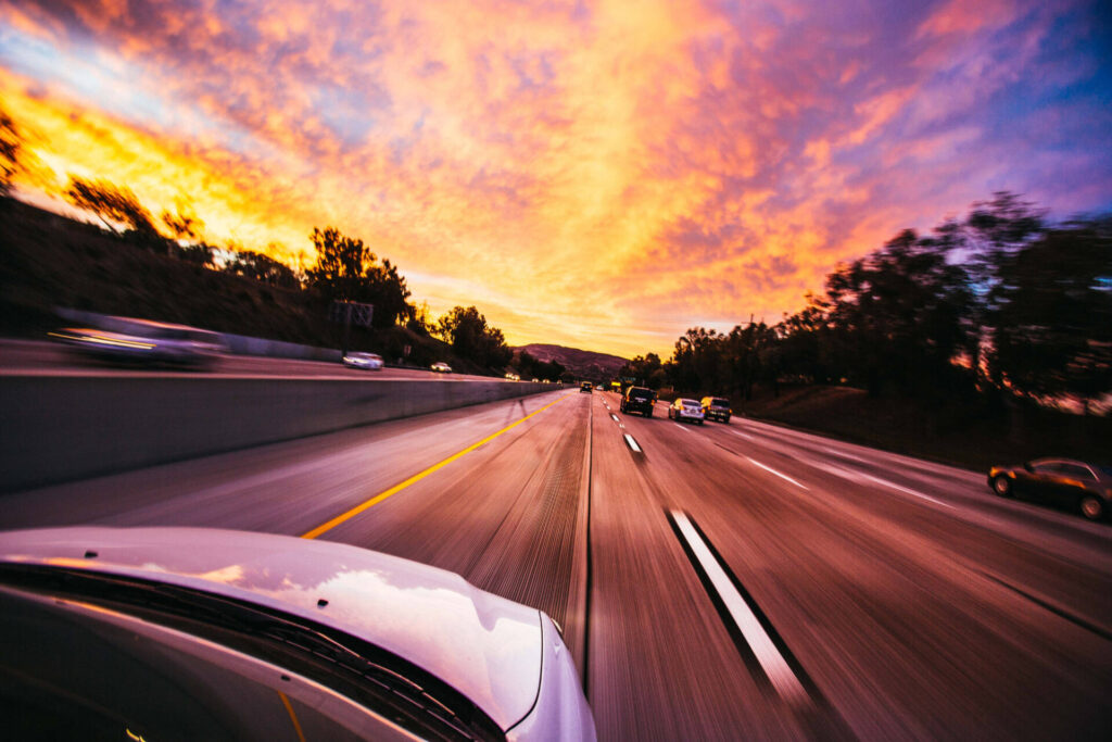Cars driving on the highway